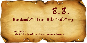 Bockmüller Bökény névjegykártya